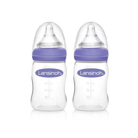 Set biberon cu flux lent 0 luni,+ 2 x 160ml Lansinoh infant-ro